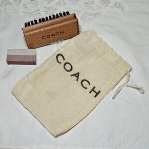 🧧 RARE FIND Coach Shoe Care Set w/ Brush and Bag